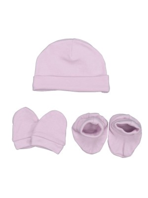 Set Recién Nacida Gorro Manoplas y Patucos ROSA