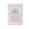 Capa Baño y Babero Bebé Animales INTERBABY Blanco/Rosa