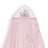 Capa Baño y Babero Bebé Animales INTERBABY Rosa