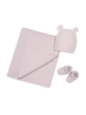 Set BEBÉ Toquilla+ Gorro + Patucos INTERBABY Rosa