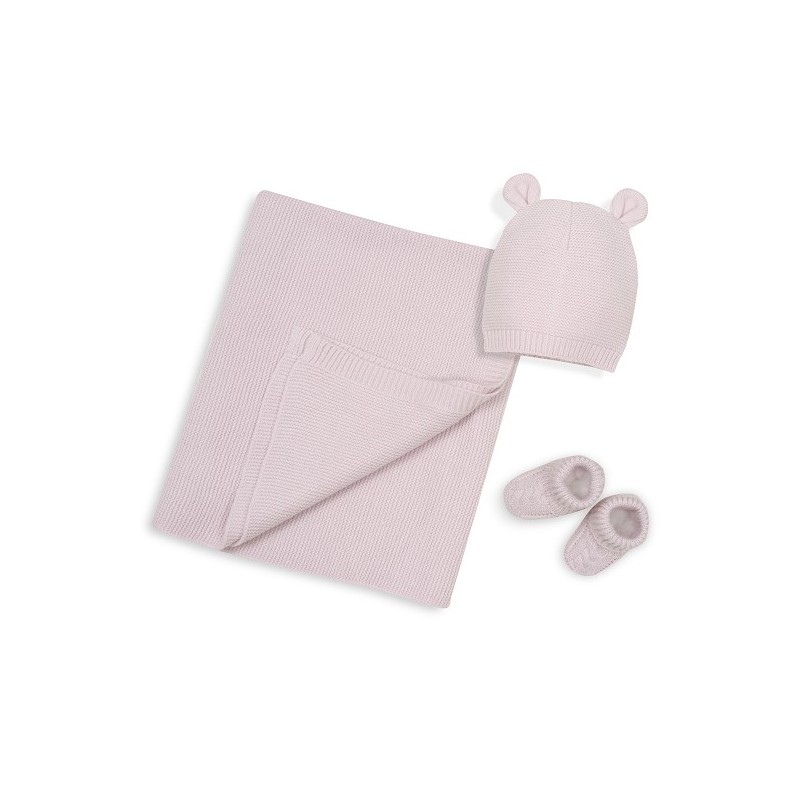 Set BEBÉ Toquilla+ Gorro + Patucos INTERBABY Rosa