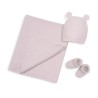 Set BEBÉ Toquilla+ Gorro + Patucos INTERBABY Rosa