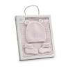 Set BEBÉ Toquilla+ Gorro + Patucos INTERBABY Rosa