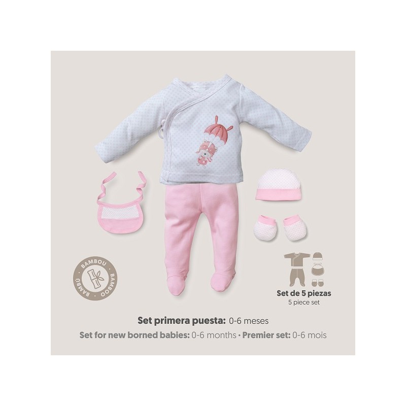 Set Regalo Bebé 5 Piezas INTERBABY Paracaídas ROSA