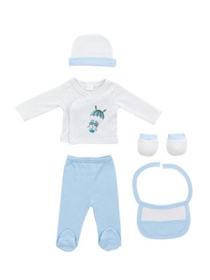 Set Regalo Bebé 5 Piezas INTERBABY Paracaídas AZUL