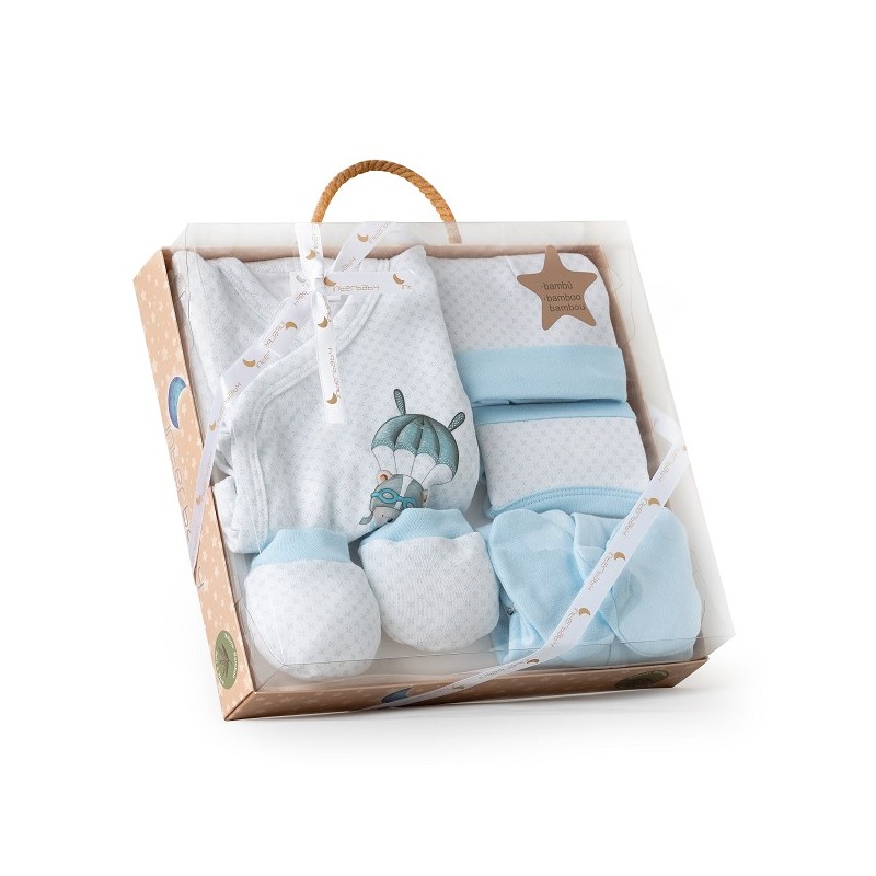 Set Regalo Bebé 5 Piezas INTERBABY Paracaídas AZUL