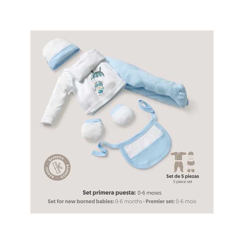 Set Regalo Bebé 5 Piezas INTERBABY Paracaídas AZUL