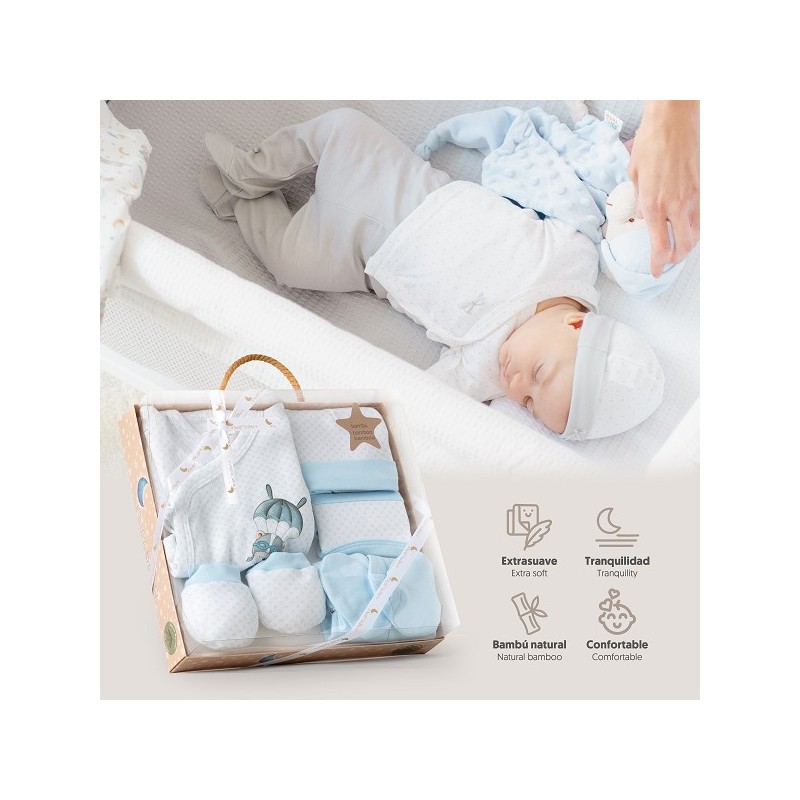 Set Regalo Bebé 5 Piezas INTERBABY Paracaídas AZUL