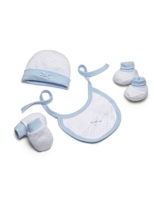 Set Regalo Bebé 4 Piezas puntitos INTERBABY Azul