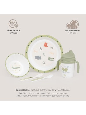 Set Mi Primera Vajilla 5pcs AUSTRALIA Verde Interbaby 2