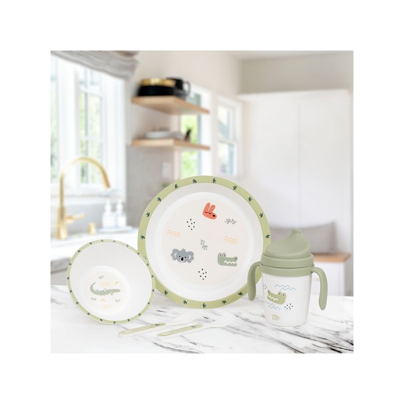 Set Mi Primera Vajilla 5pcs AUSTRALIA Verde Interbaby