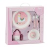 Set Mi Primera Vajilla 5pcs LLAMA Rosa Interbaby