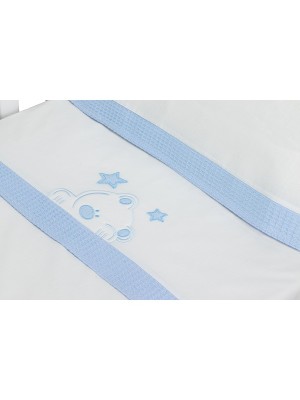 Juego de Sabanas Coche Bebé INTERBABY Gofre AZUL 2