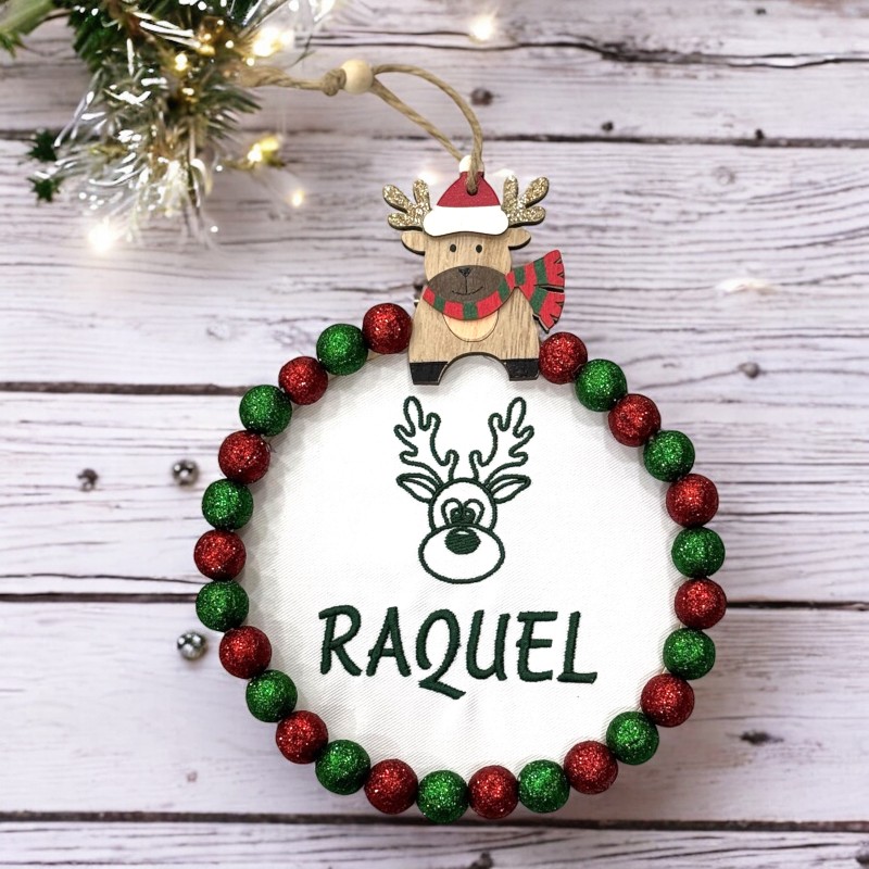 Boule de Noël Renito Verde Personnalisé Brodée