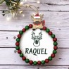 Bola Navidad Renito Verde Personalizado Bordado