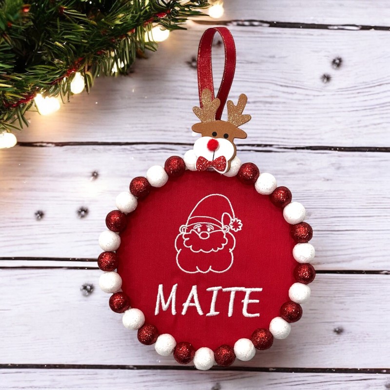 Palla di Natale Santa NOEL Personalizzato Ricamato