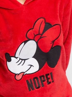 Pijama Mujer Invierno Minnie Mouse Disney Coralina Rojo 2