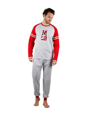 Pyjama Herren Winter MICKEY Disney Red