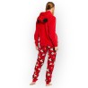 Pijama Mujer Invierno Minnie Mouse Disney Coralina Rojo