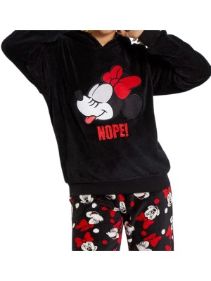 Pijama Invierno Mujer Minnie Mouse Disney Coralina Negro 2
