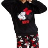 Pijama Invierno Mujer Minnie Mouse Disney Coralina Negro