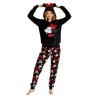 Pijama Invierno Mujer Minnie Mouse Disney Coralina Negro