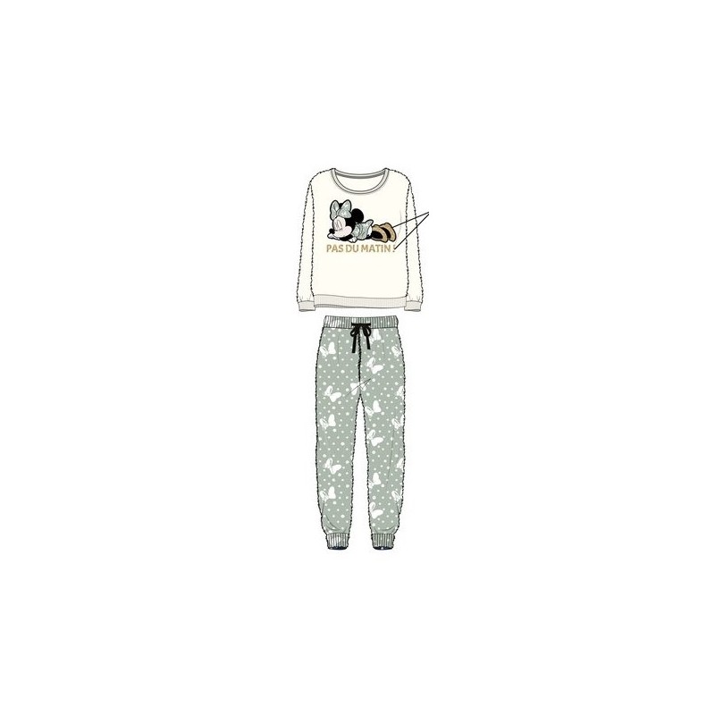 Pijama Mujer Invierno Coralina Minnie Mouse DISNEY Blanco