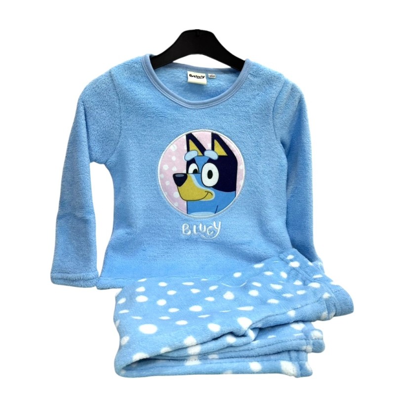 Pijama Niña Invierno Coralina Azul BLUEY