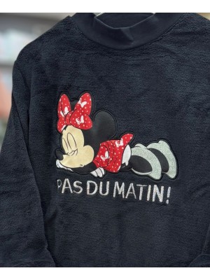 Pijama Mujer Invierno Coralina Minnie Mouse DISNEY Negro 2