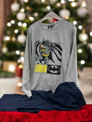 Herren-Winterpyjama aus feiner Baumwolle BATMAN