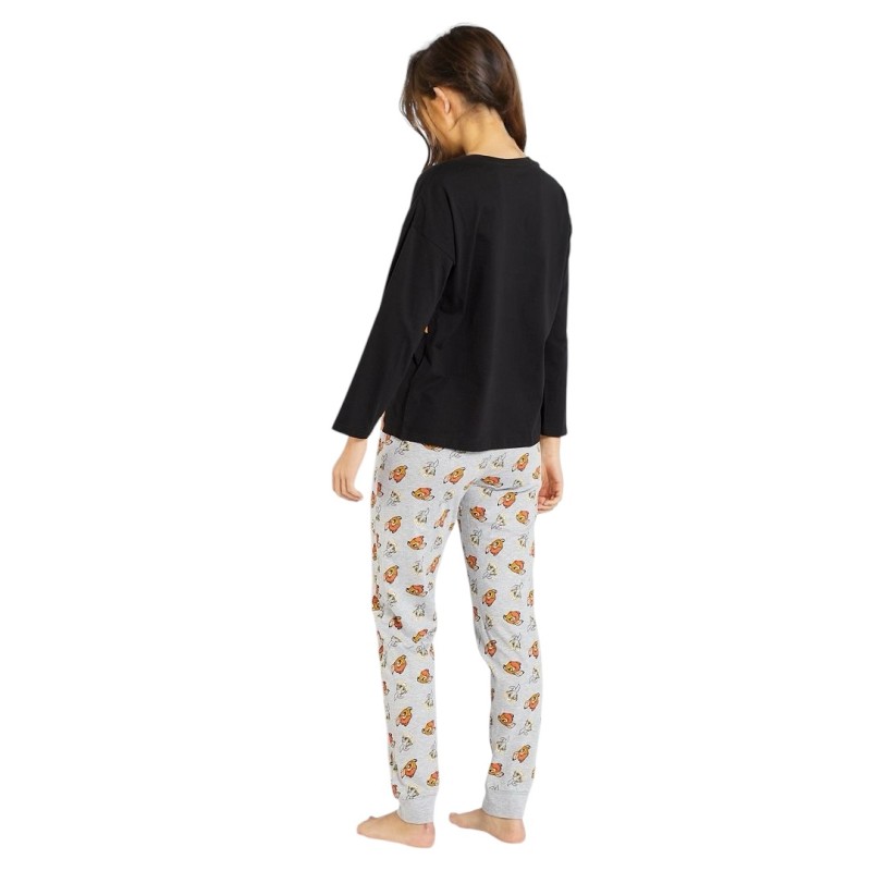 Pijama Mujer BAMBI algodón Disney NEGRO