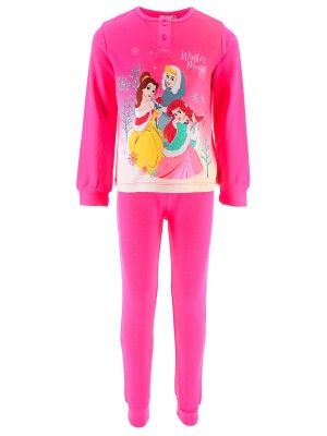 Pijama Niña Invierno Princesas DISNEY Color Fucsia