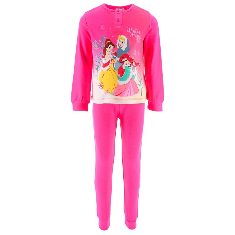 Pijama Niña Invierno Princesas DISNEY Color Fucsia