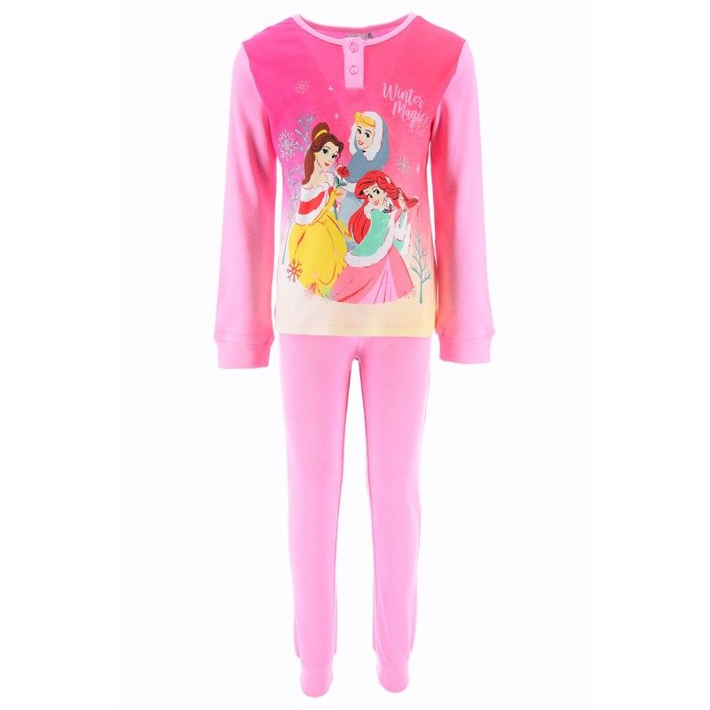 Pijama Niña Invierno Princesas DISNEY Color Rosa