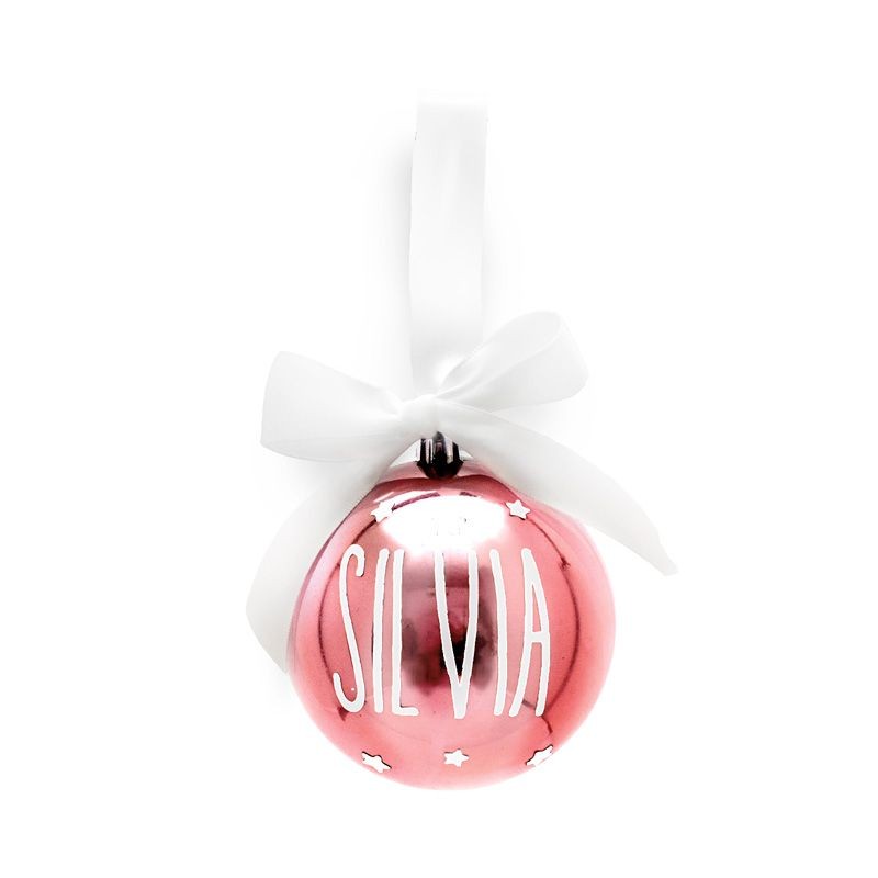 Ball con Lazo Christmas Rose Pearl personalizzato