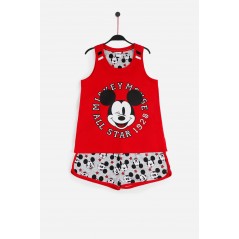 Pajamas de verão para meninas DISNEY Mickey Mouse Color ROJO