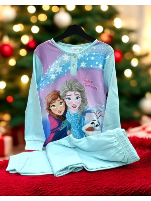 Pejama ragazza cotone invernale FROZEN Blu