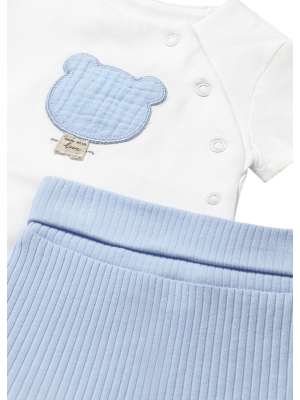 Conjunto pantalón corto y camiseta osito MAYORAL Azul 2