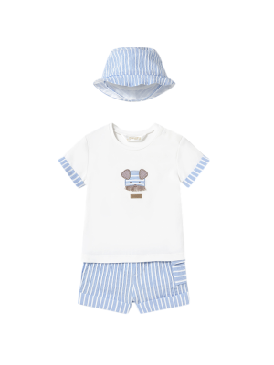 Set Hose, T-Shirt und Gorro Big Baby Farbe Raíz