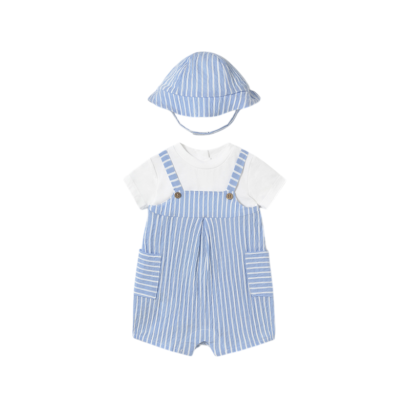 Pelele Corto y Gorro Recién Nacido Mayoral Color Celeste