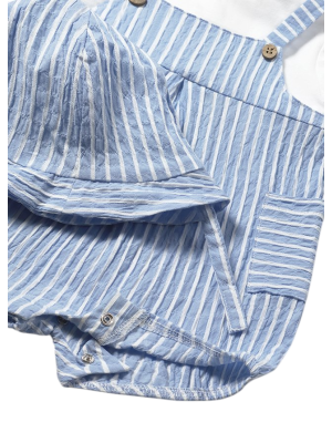 Pelele Corto y Gorro Recién Nacido Mayoral Color Celeste 2