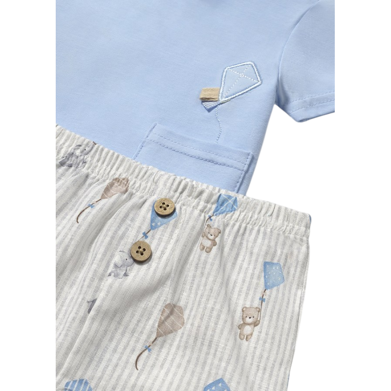 Conjunto Pantalón Corto recién nacido MAYORAL Cielo