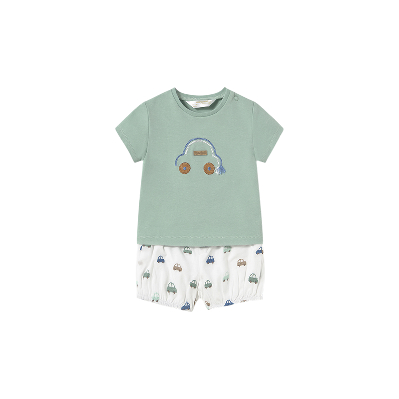 Conjunto bombacho y camiseta Bebé MAYORAL Color Jade