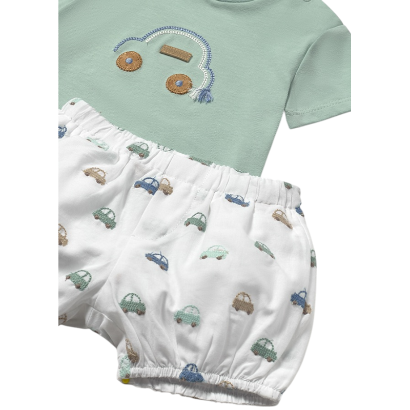 Conjunto bombacho y camiseta Bebé MAYORAL Color Jade