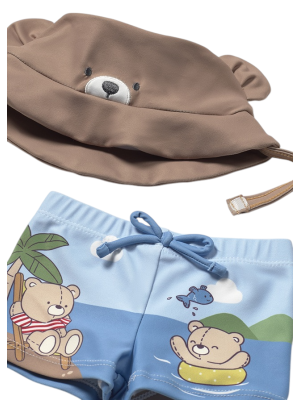 Conjunto baño 3 piezas protección solar Bebé MAYORAL Osos 2