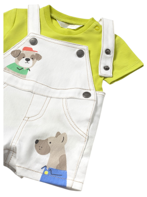 Conjunto peto Vaquero y camiseta recién nacido MAYORAL Color Blanco 2