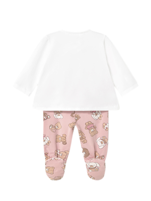 Set manica lunga timbrata Bebé Mayoral Rosa Osito 2