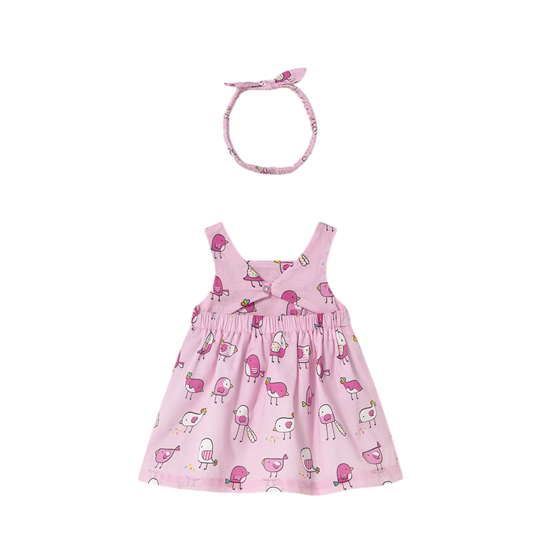 Vestido con diadema estampado Bebé Pétalo