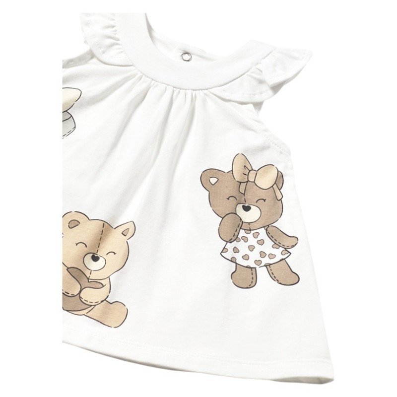 Vestido Estampado Ositos Bebé MAYORAL Blanco