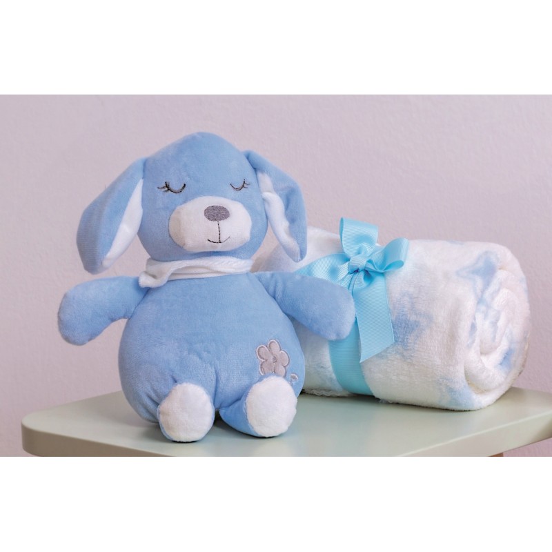 Peluche + Manta Coralina en caja Regalo color AZUL